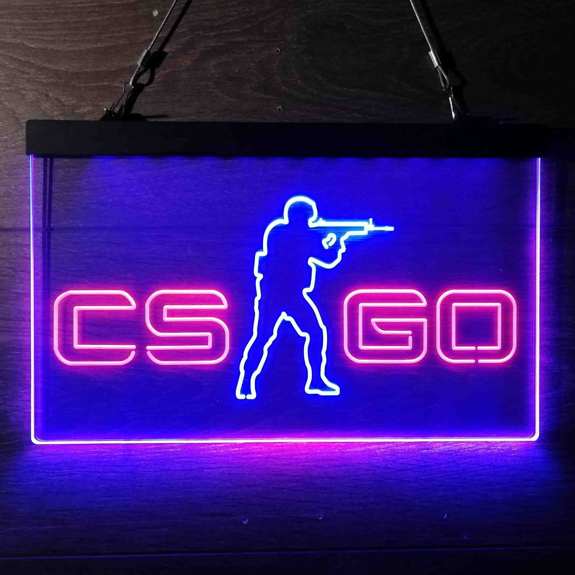 CS GO Shooter 2 Dual LED Neon Light Sign